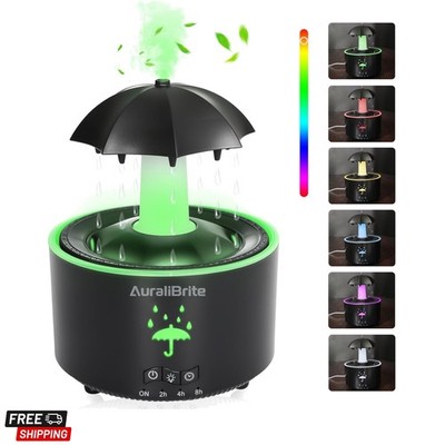 Aesthetic 2-in-1 Humidifier Oil Diffuser with Rotating Raindrop & 7 LED Mood ...