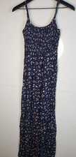 Pink Rose Women’s S Floral Sleeveless Long Smock Tank Dress Sundress
