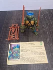 Vtg 1988 TMNT LEONARDO 100% Complete Weapons and Card