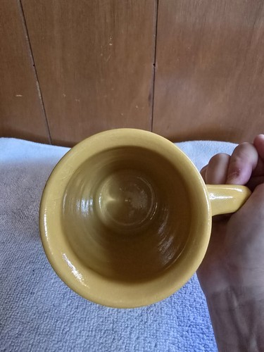 Blau und gelb handgefertigte Kunstkeramik Tasse Künstler signiert - Bild 8 von 11