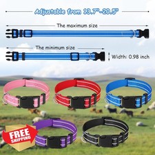 Goat Sheep Collars 5 Pack Bells Adjustable Nylon Pet Anti-Lost Loud Bronze