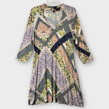 Woman’s Madison Leigh Patchwork Midi Dress Size 14 XL Cottage Core Floral Boho