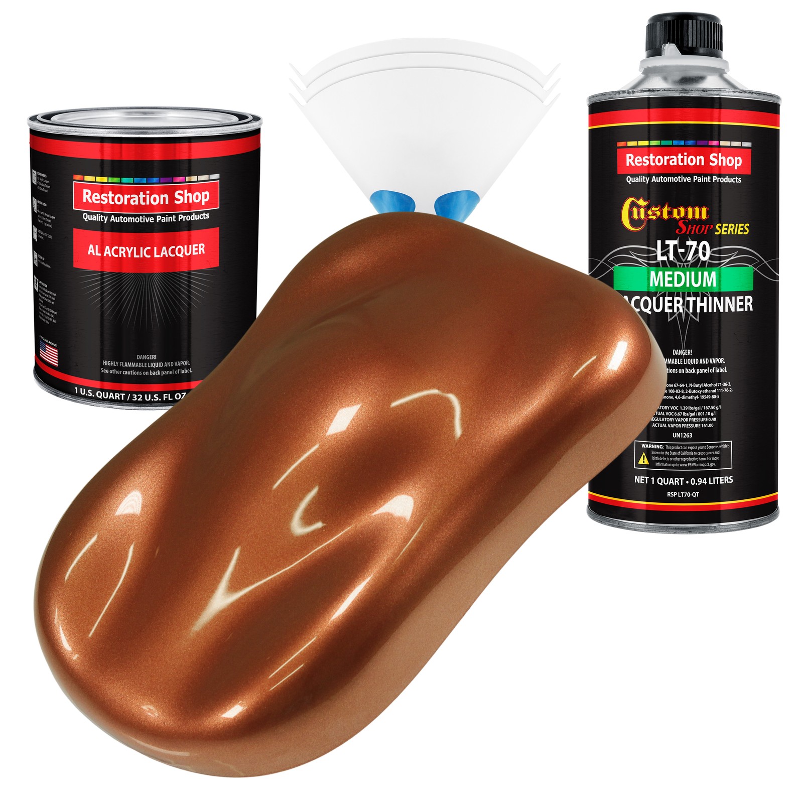 Firemist Copper Acrylic Lacquer Quart Auto Paint Kit, Medium Thinner