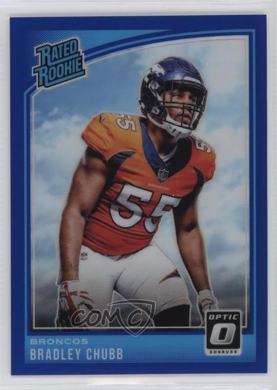 2018 Donruss Optic Rated Blue Prizm 122/149 Bradley Chubb #169 Rookie RC 13c1