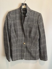 J. Crew Wool-blend Blazer Gray Plaid Size 0