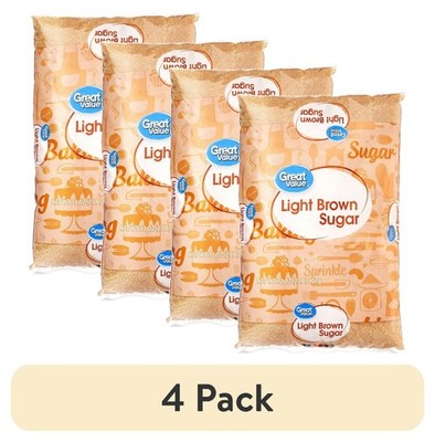 (4 pack) Great Value Light Brown Sugar, 32 oz,NEW PRODUCT EXPLOSION