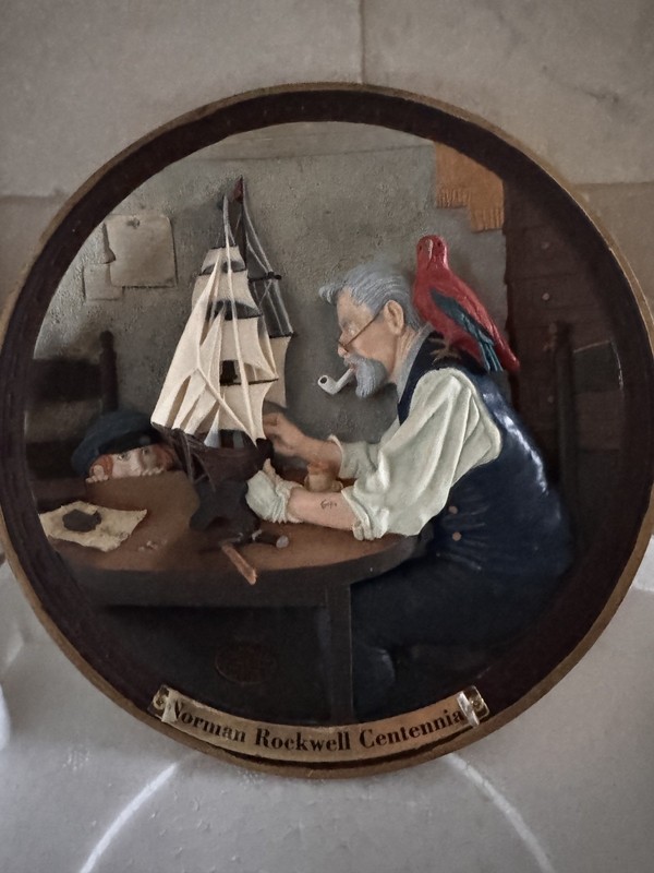 Norman Rockwell Centennial Edition 3-Dimensional Plate #4 “The Ship Builder”