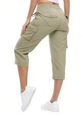 Women s XL NWT Outdoor Cargo Capri Pants Lightweight Jogger Travel Hiking