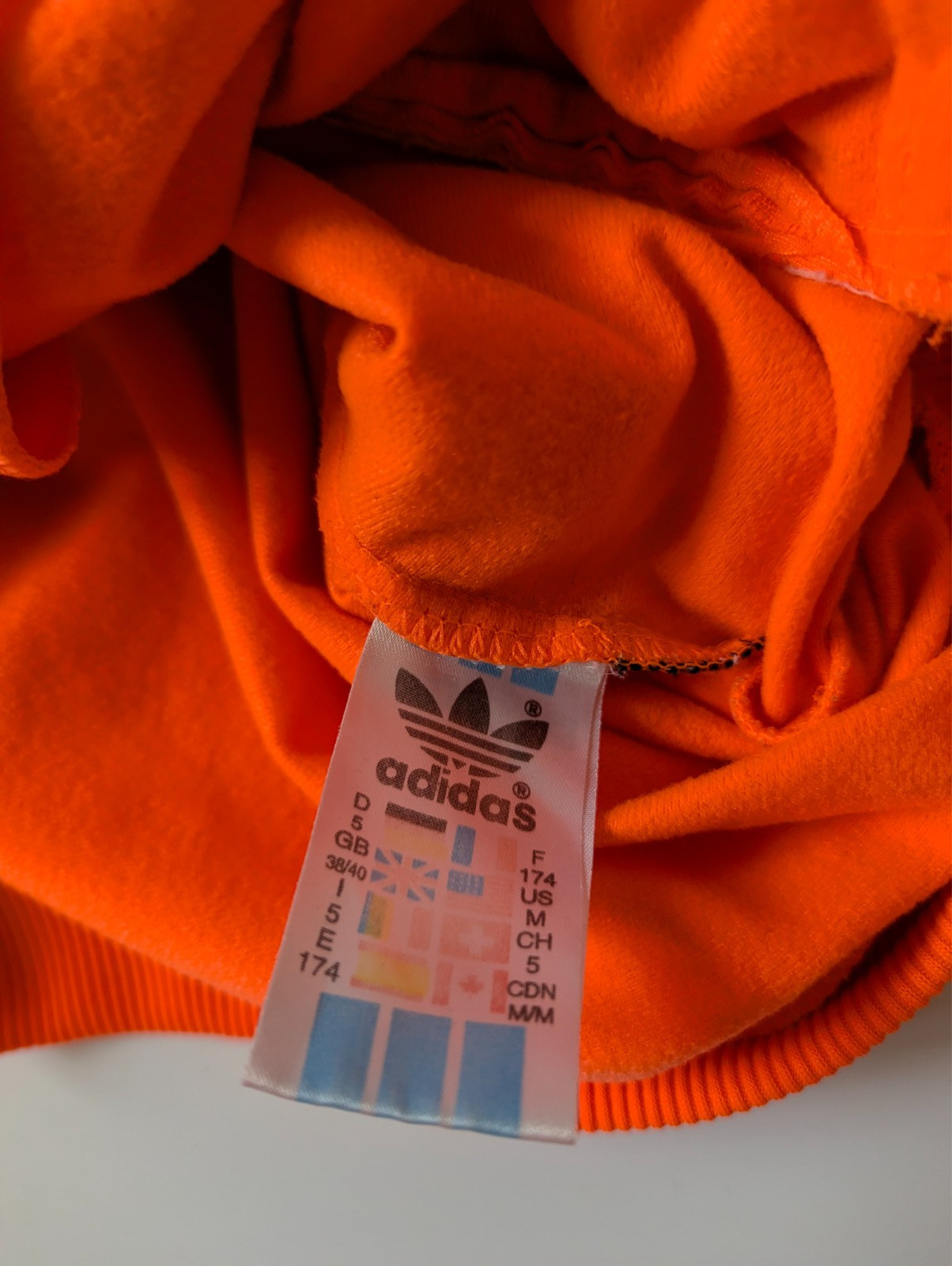 Vintage Adidas 90s Firebird Neon Orange/Black Stripes Track Jacket Size M/L RARE image 9