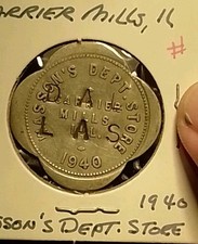 Wasson's Dept Store Carrier Mills IL 5 Cent Trade Token Scalloped