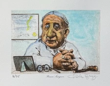 Charles Bragg BRAIN SURGEON Hand Signed Color Lithograph Art