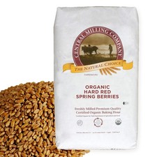 100 Organic Hard Red Spring Wheat Berries- 25 lbs