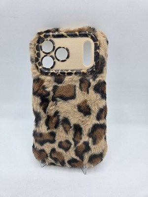 Leopard Print Furry Phone Case for iPhone Pro - Protective...