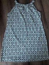Lulu-B XL dress sleeveless women’s blue aqua keyhole resort wear stretch coastal