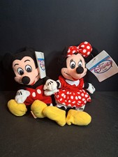 The Disney Store - 8" Mini Bean Bag Plush - Mickey and Minnie Mouse