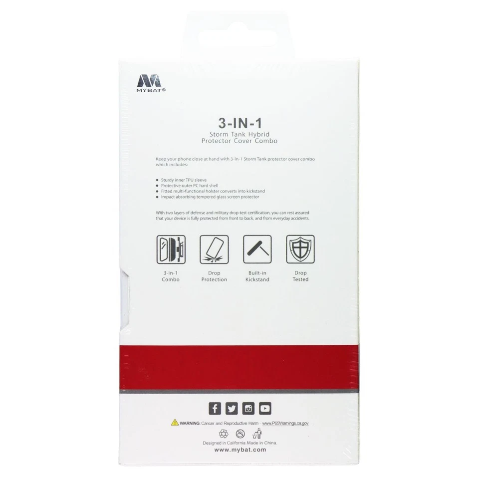 Funda MyBat 3 en 1 Storm Tank para LG K40 / Harmony 3 - Azul/Negro Foto 2 de 2