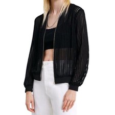 NWT Zara Women s Medium Openwork Airy Mesh Bl...