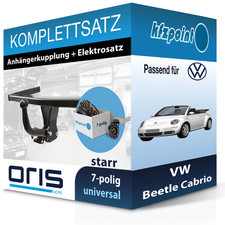 ORIS Anhängekupplung starr und TOWTEC E-Satz 7polig für VW Beetle Cabrio 03- neu