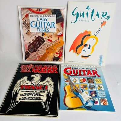 Lot of 4 Guitar Guide Booklets incl Easy Guitar Tunes by Usborne, Chords, Music