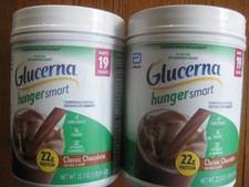 LOT OF 2 Glucerna Hunger Smart Powder, Diabetic Protein Shake, Classic Chocolate