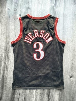 Allen Iverson 76ers 1997/98 Black Swingman Jersey Mens M NBA Retro
