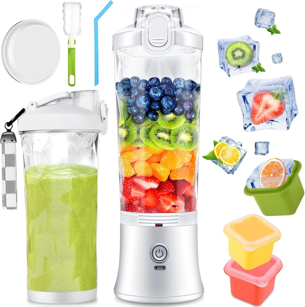 Portable 21oz USB Rechargeable Personal Blender for Kitchen in White