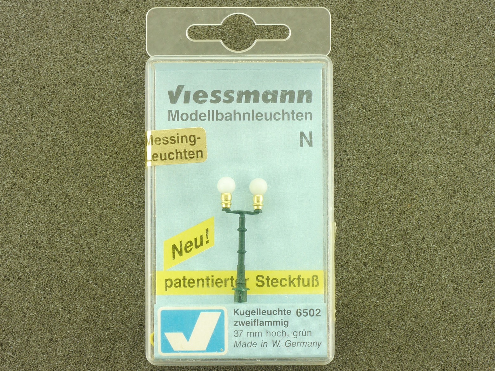 Viessmann 6502 Ball Light Two Flames Lantern SW N Brass OVP 1603-25-89