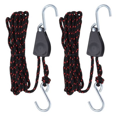 1/4'' x 16 ft Rope Straps 2 Pcs Adjustable Rope Tie Down Red Black