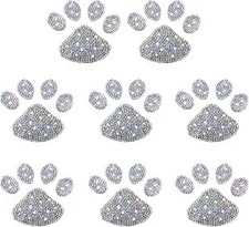 Bling Rhinestone Dog Paw Print Stickers Decals for Car Bumper Window and Laptop