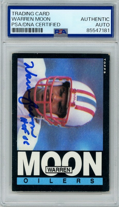 Warren Moon 1985 Topps RC Rookie HOF PSA/DNA Signed Auto Autographed