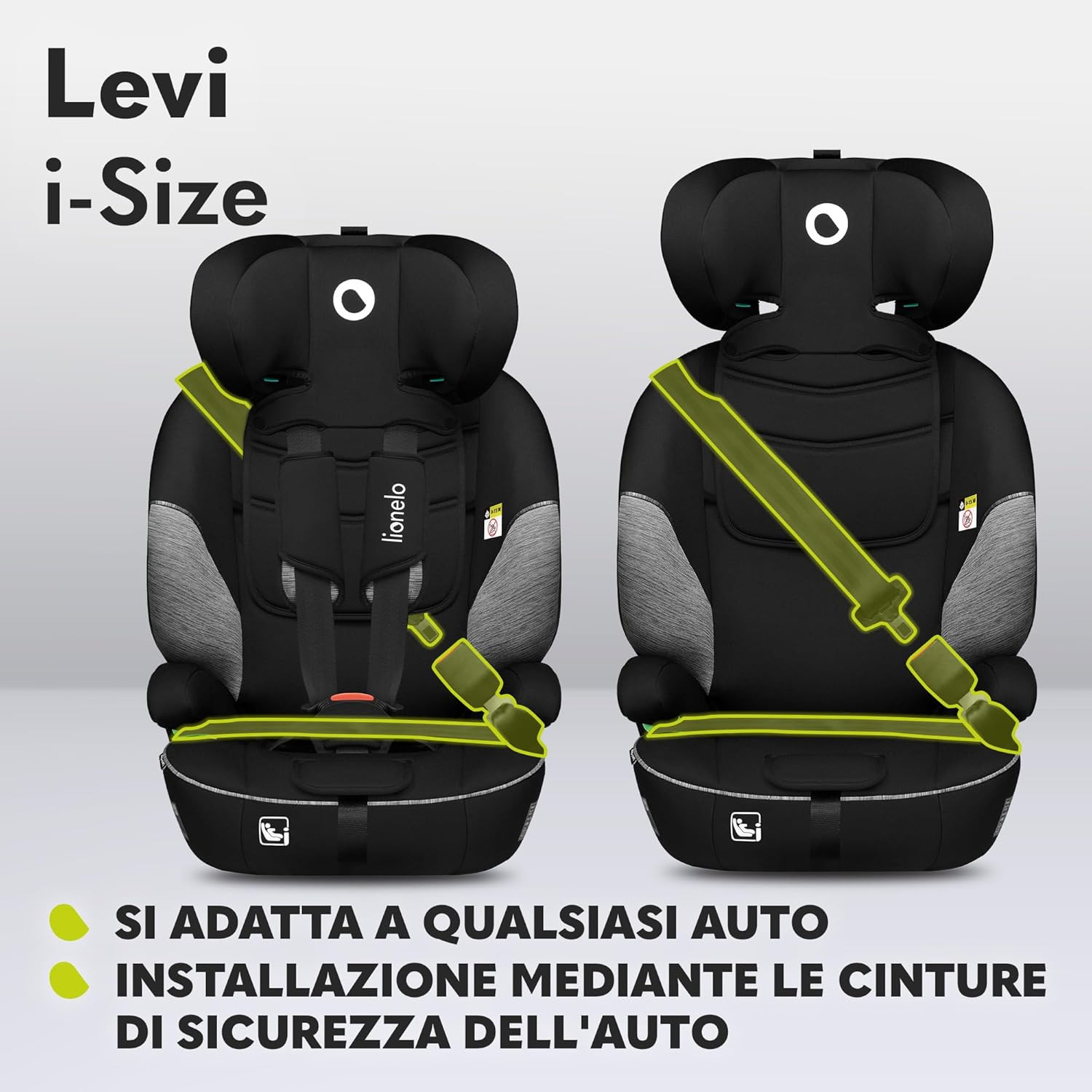 Seggiolino Auto LEVI I-SIZE per Bambini 76-150 cm foto 3