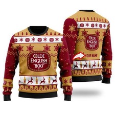 Funny Olde English 800 Personalized Ugly Christmas Sweater Jumpers