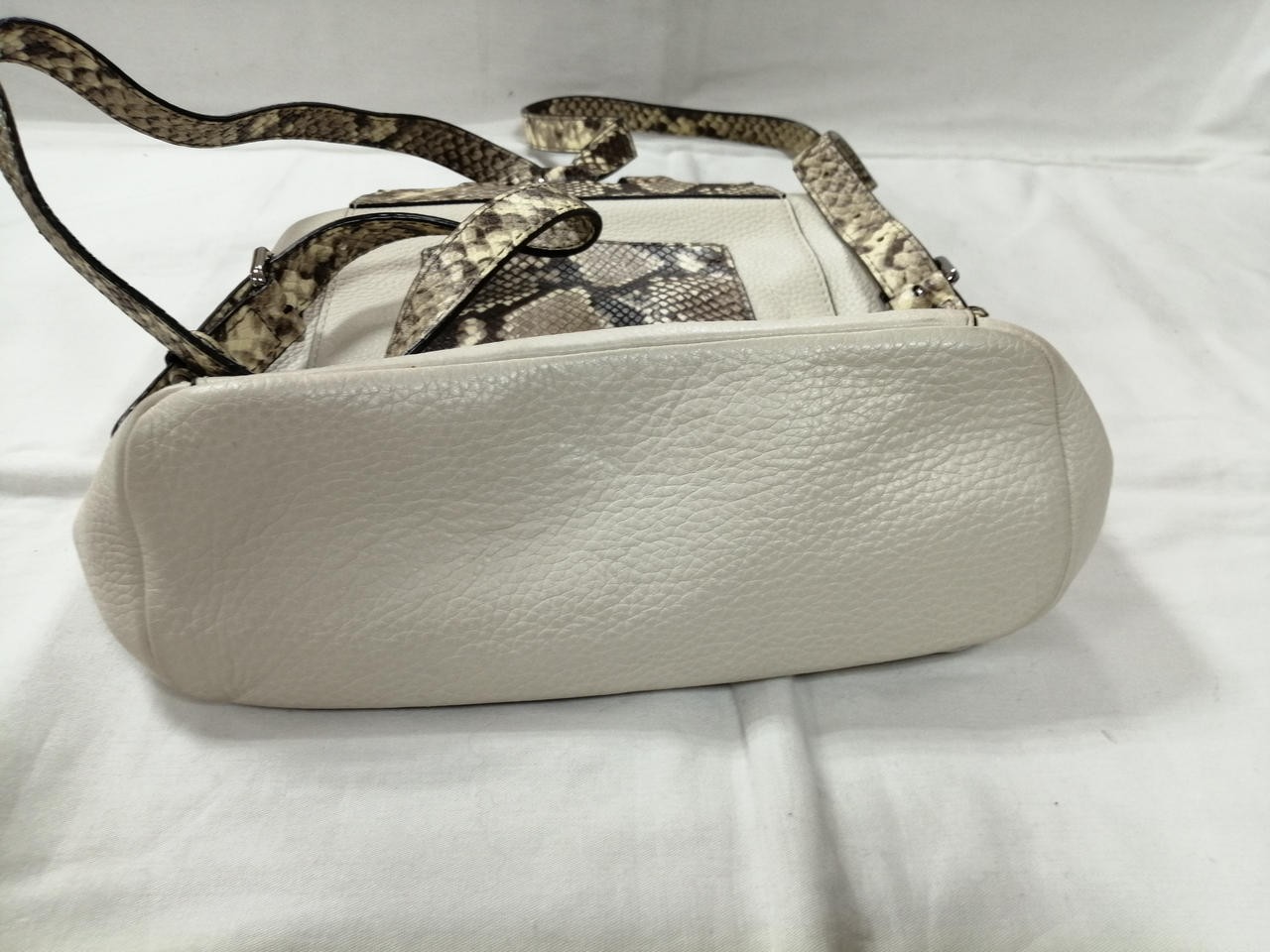 Python Embossed Mini Backpack Michael Kors White … - image 3