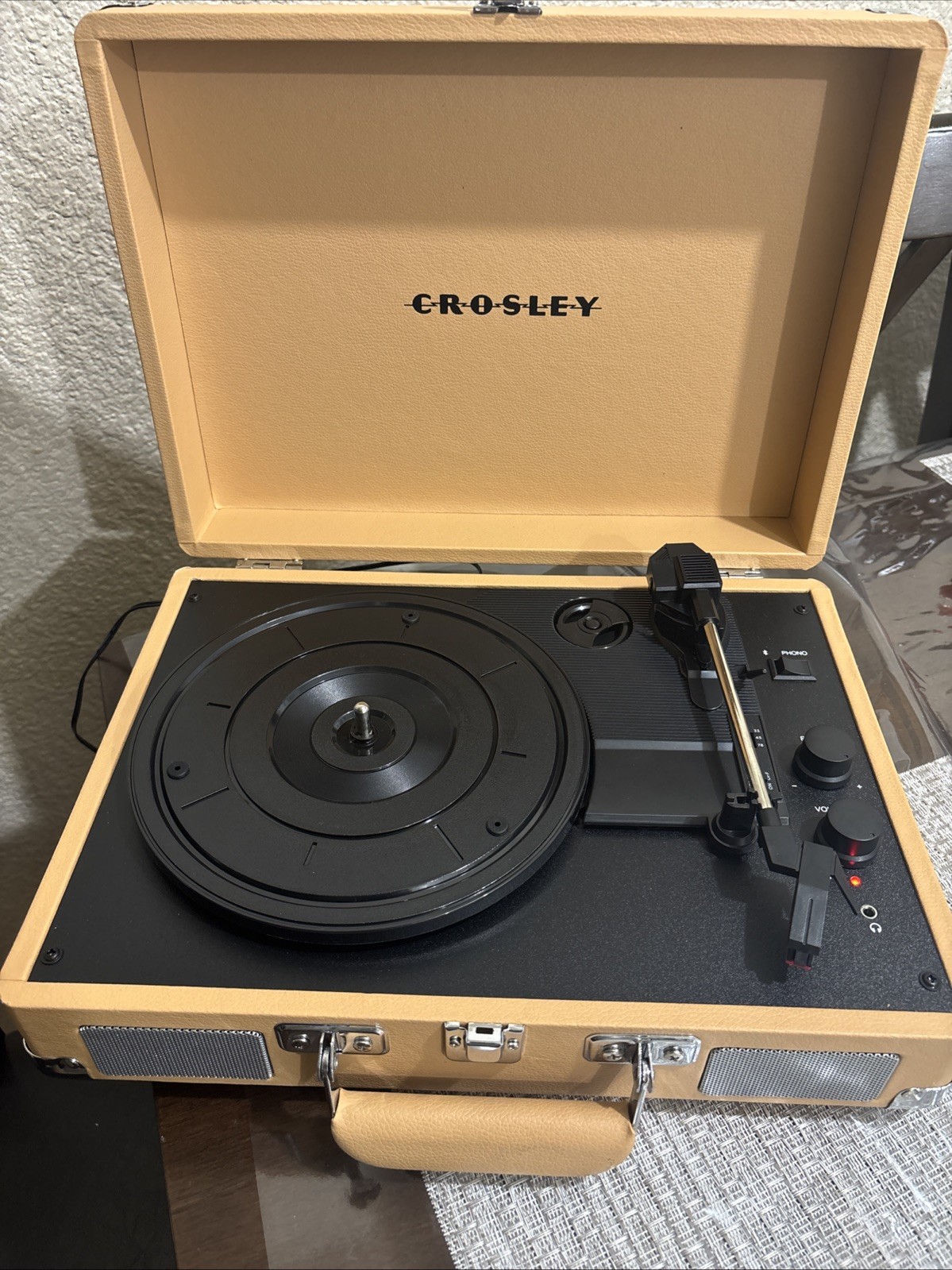Crosley CR8005D-TA Bluetooth Vinyl Record Player with Modern Design