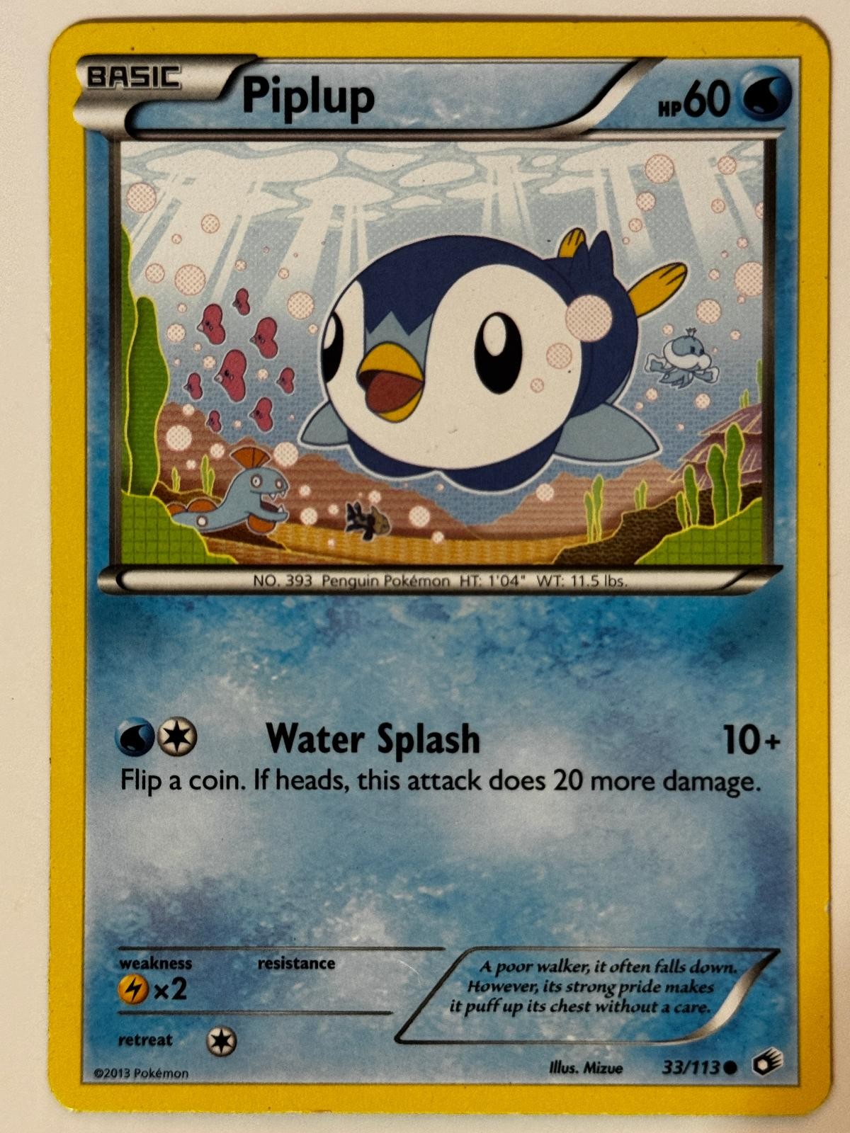 Piplup 33/113 Common Legendary Treasures Pokemon Near Mint