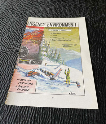 1/2 Emergency Environment Illustrations Artist W Leitch Pilots Rescue Artwork