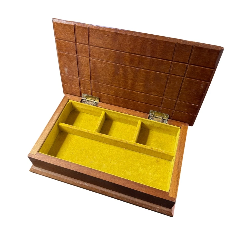 Wooden Jewelry Box Keepsake Trinket Organizer with Compartments - Image 2 of 4