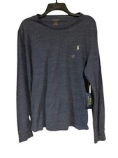 Polo Ralph Lauren Mens Textured Cotton Crew Neck Gray Sweater Thin Size M - 110