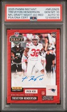 2025 Panini Instant NFL Draft Night #NFLDN25 Treveyon Henderson Au-Red PSA 10