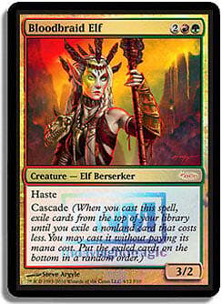 Bloodbraid Elf (FNM PROMO) FOIL PLD Red Green MAGIC GATHERING CARD