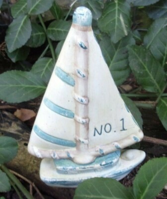 Latex sailboat mold plaster cement casting rubber mould 5''H x 3.25'' W