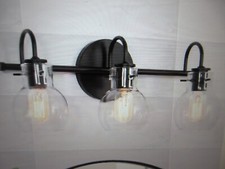 LNC Modern Industrial 22 in. 3-Light Black Bathroom Vanity Light Wall Sconce