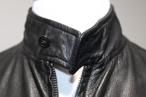 BOGGI Milano Leder Bomberjacke Herren M Schwarz Cafe Racer Luxus Marke RAR! - Bild 4 von 9