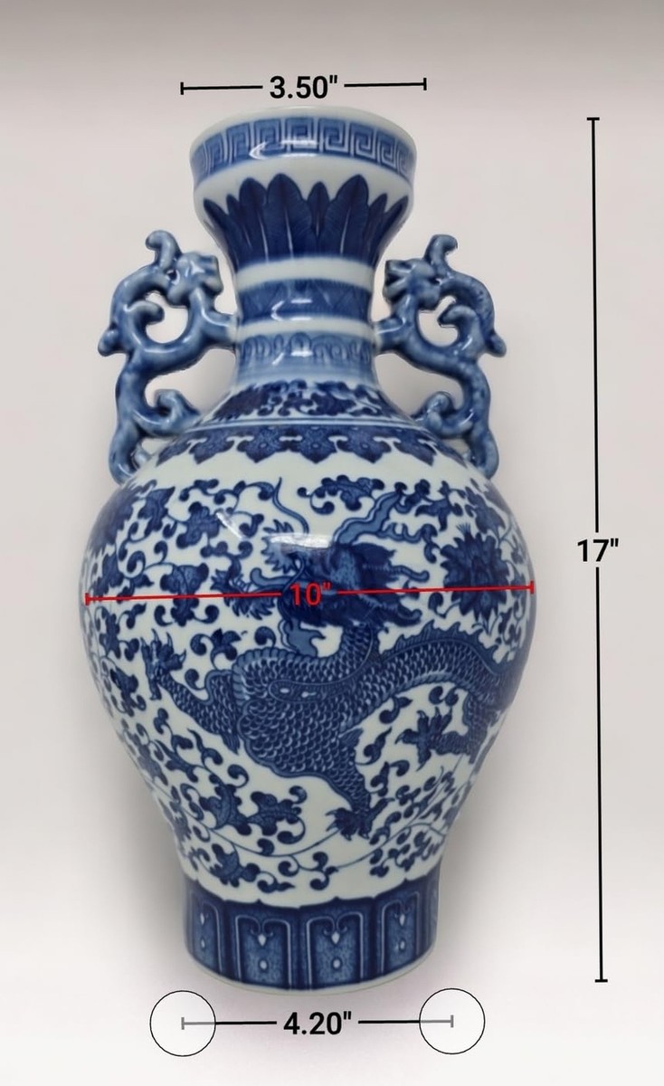 Classic Blue and White Dragon Porcelain Vase, Jingdezhen, China | eBay