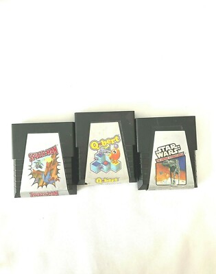 Parker Brothers Video Games Atari Lot 3 Spiderman The Empire Strikes Back Q*Bert