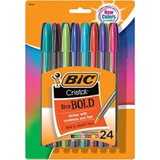  Cristal Xtra Bold Fashion Ballpoint Pen, Bold Point (1.6mm) 24 Count Assorted