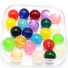 100 Mixed Colour Acrylic Cats eye Round Beads 10mm Kid Crafts Jewelry Making