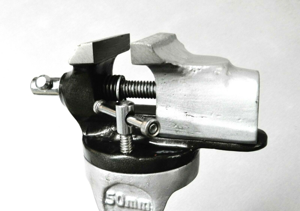 JTS Mini Bench Swivel Vise With Clamp – 2 Smooth Jaws, 360° Rotation – Great For Hobby & Jewelry