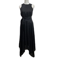 Michael Kors Dress Women's XS Black Leopard Shimmer Handkerchief Halter NEW $175