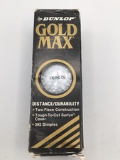 Rare Vintage 1992 Dunlop 1 Gold Max Golf Balls, One Sleeve of 3, NOS 392 Dimple
